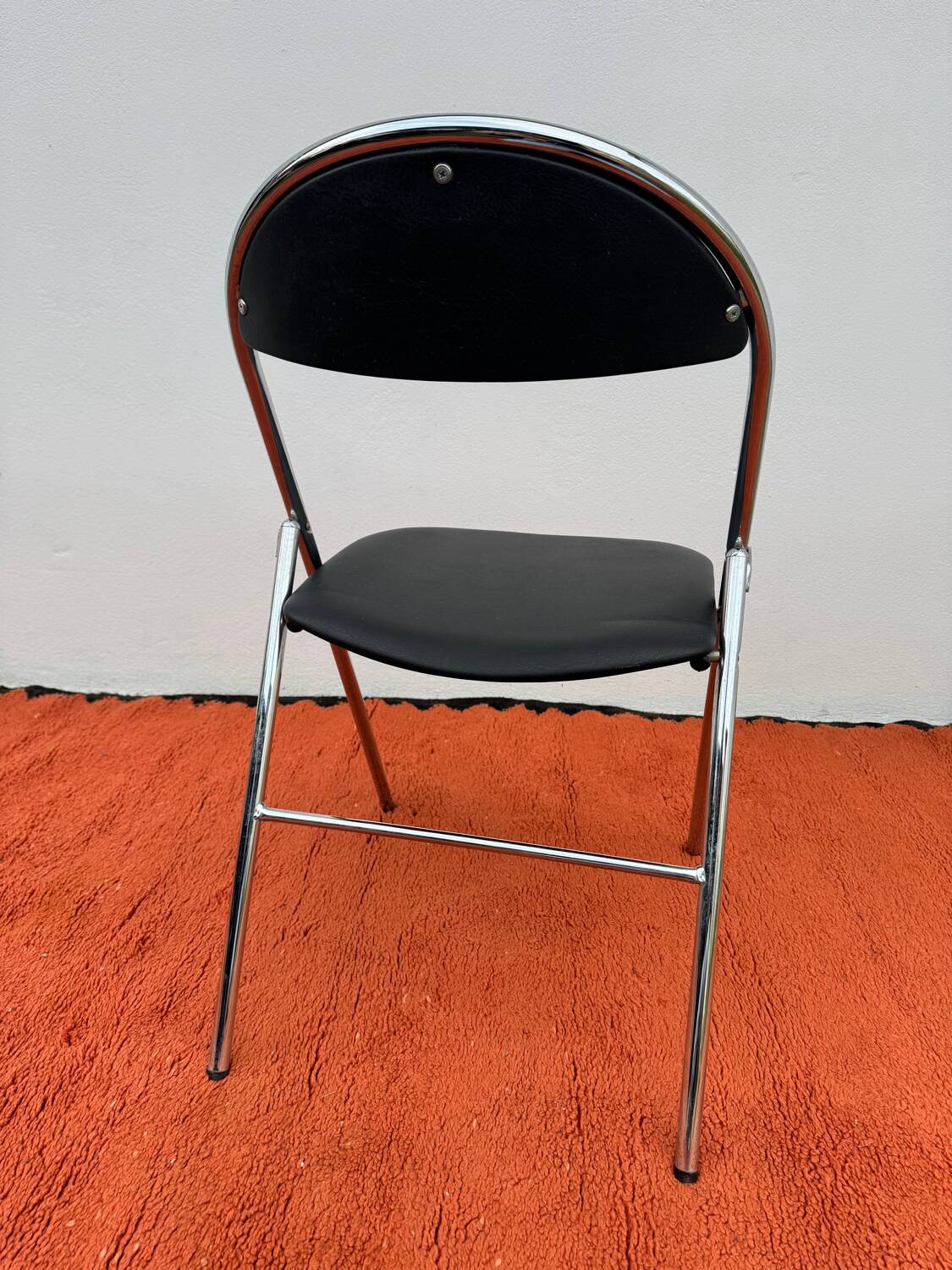 Chrome folding chair Souvignet from the 1970s
