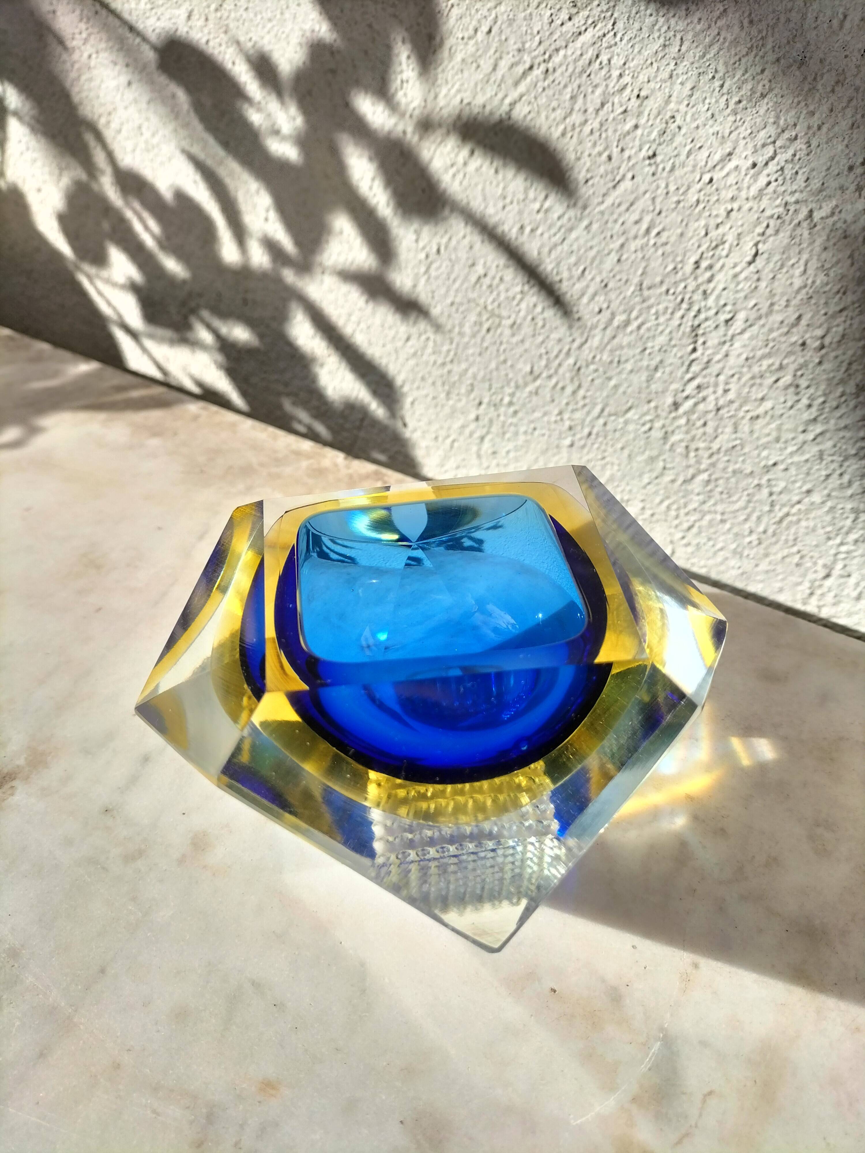 Cendrier sommerso en verre de murano