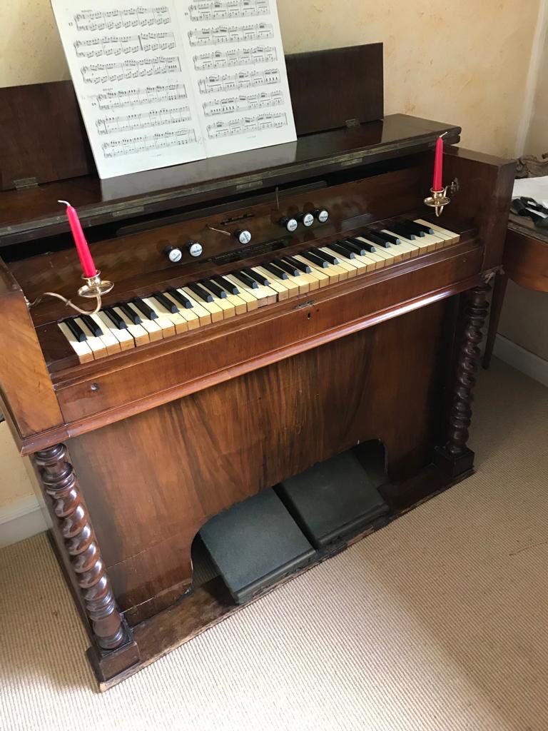 Old English harmonium mahogany bellows, nineteenth