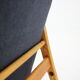 Oak reclining wing chair, czechoslovakia, 1960