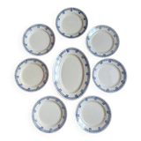 Set of 7 flat plates and 1 dish Lorris Gien