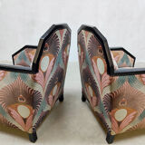 Art deco club chairs lounge chairs 'Luxury peacock dessin'