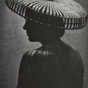 Black and white portrait photography with a hat, Roblot, exhibition 1964 (52x42 cm)