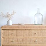 Vintage rattan chest of drawers