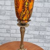 art nouveau rocaille style bronze lamp, superb tulip, 36x15, very good condition