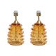 Paire de lampes de table en verre de Murano Amber Rostrato
