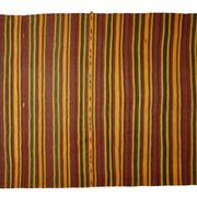 Grand Turkish Vintage Kilim Striped Red and Yellow 326 x 196 cm