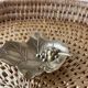 Silver-plated catchall - vine leaf with bunch of grapes