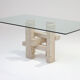 Travertine dining table by Willy Ballez