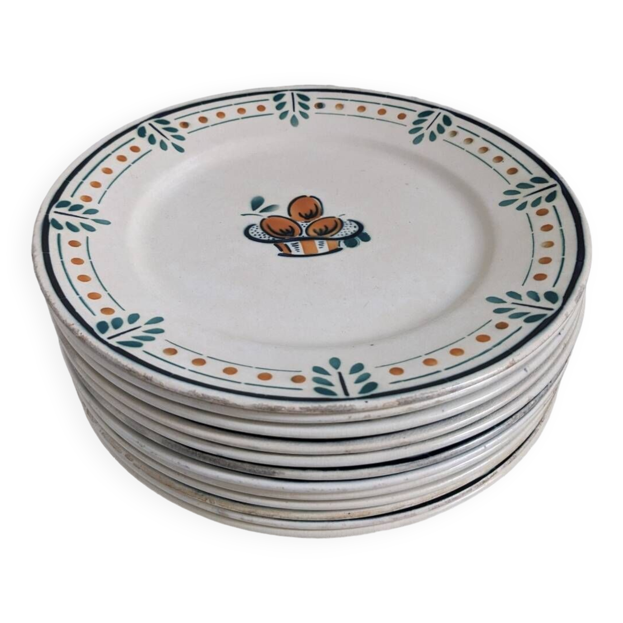 Lot of 12 Vosgien Badonviller flat plates