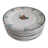 Lot of 12 Vosgien Badonviller flat plates