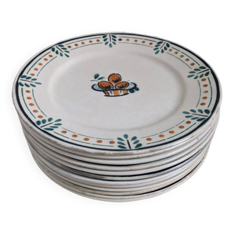 Lot of 12 Vosgien Badonviller flat plates