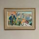 Swedish Original Oil on Canvas – "Figure Near a Flower Fence" by Carl Gunne – Signed – Vintage and Framed – 69.5 × 48 cm (27.4" × 18.9")