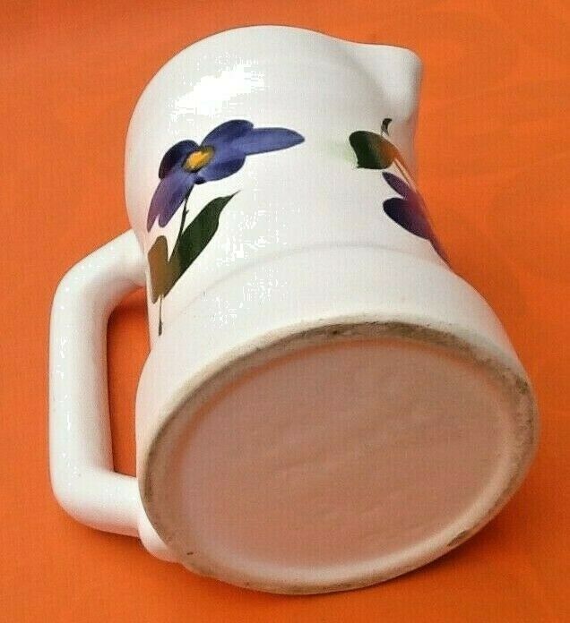 White pitcher floral decoration 70s P.L (Poet Laval)