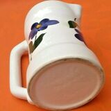 White pitcher floral decoration 70s P.L (Poet Laval)