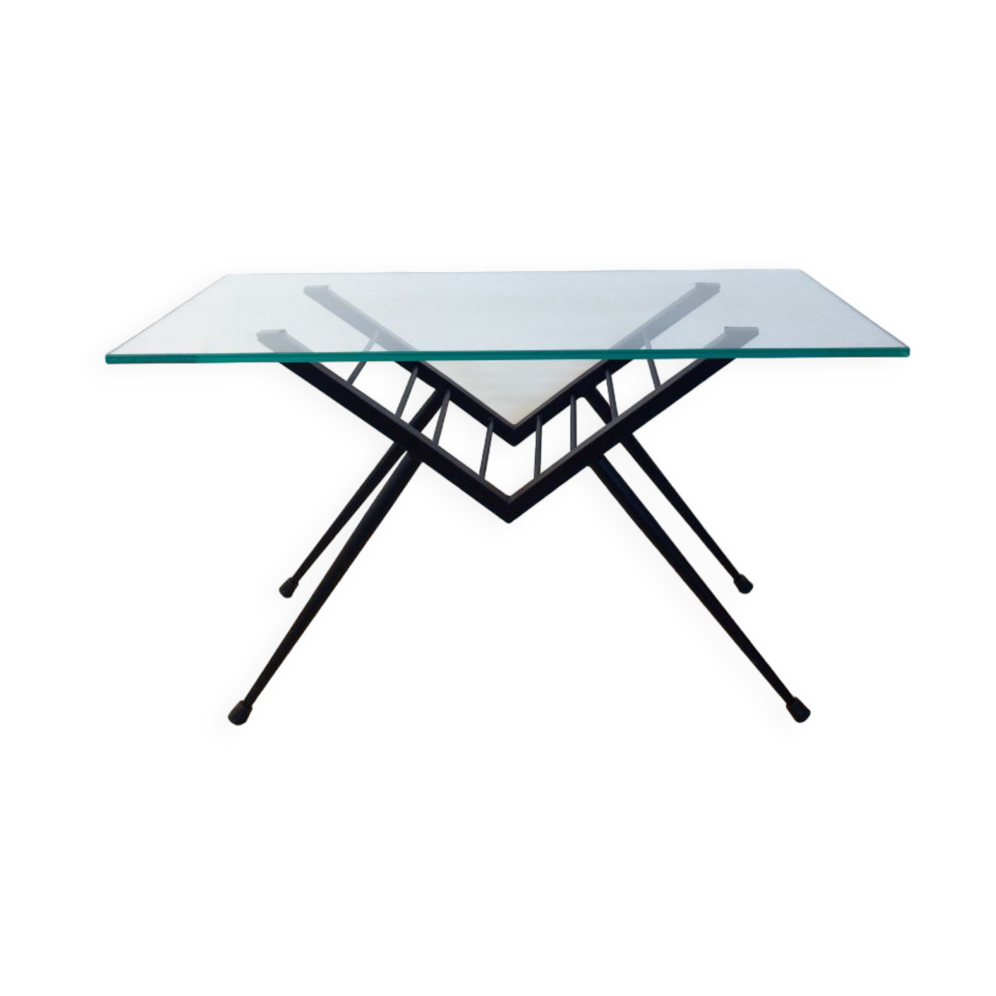 Metal and Glass Coffee Table, Spain, 1970's