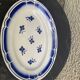 Art Deco earthenware blue flower serving dish