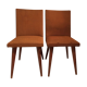 Pair of vintage chairs 1950s tweed and wood