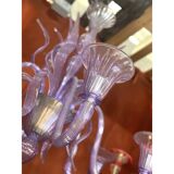 Contemporary Wisteria "Glicine" Murano Style Glass Leaf Chandelier