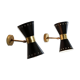 Pair of black Italian diabolo sconces