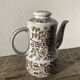 Théière en porcelaine peinte à la main à fleurs Pologne années 70