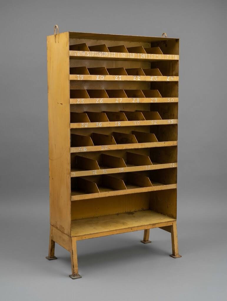 Industrial shelving unit with compartments