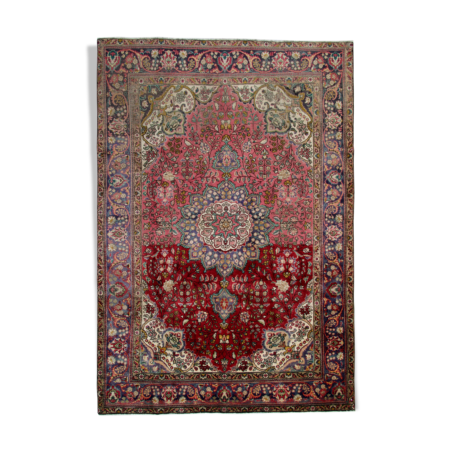 Vintage Persian Tabriz Rug 108x303cm