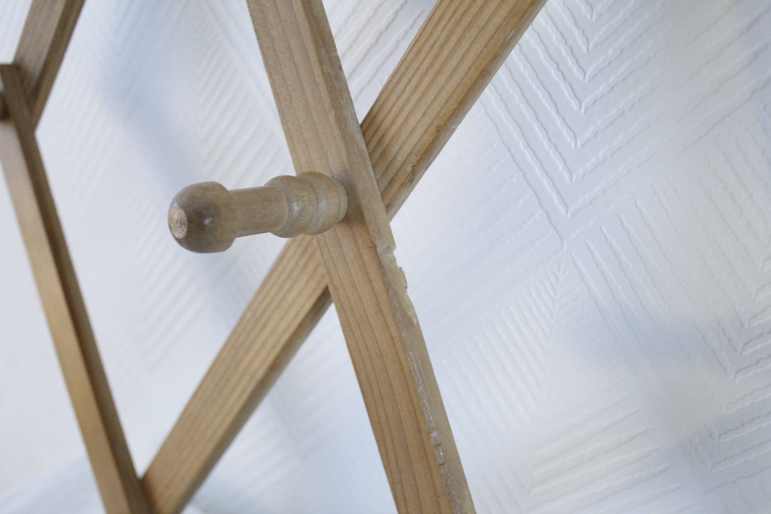 Vintage pine accordion coat rack