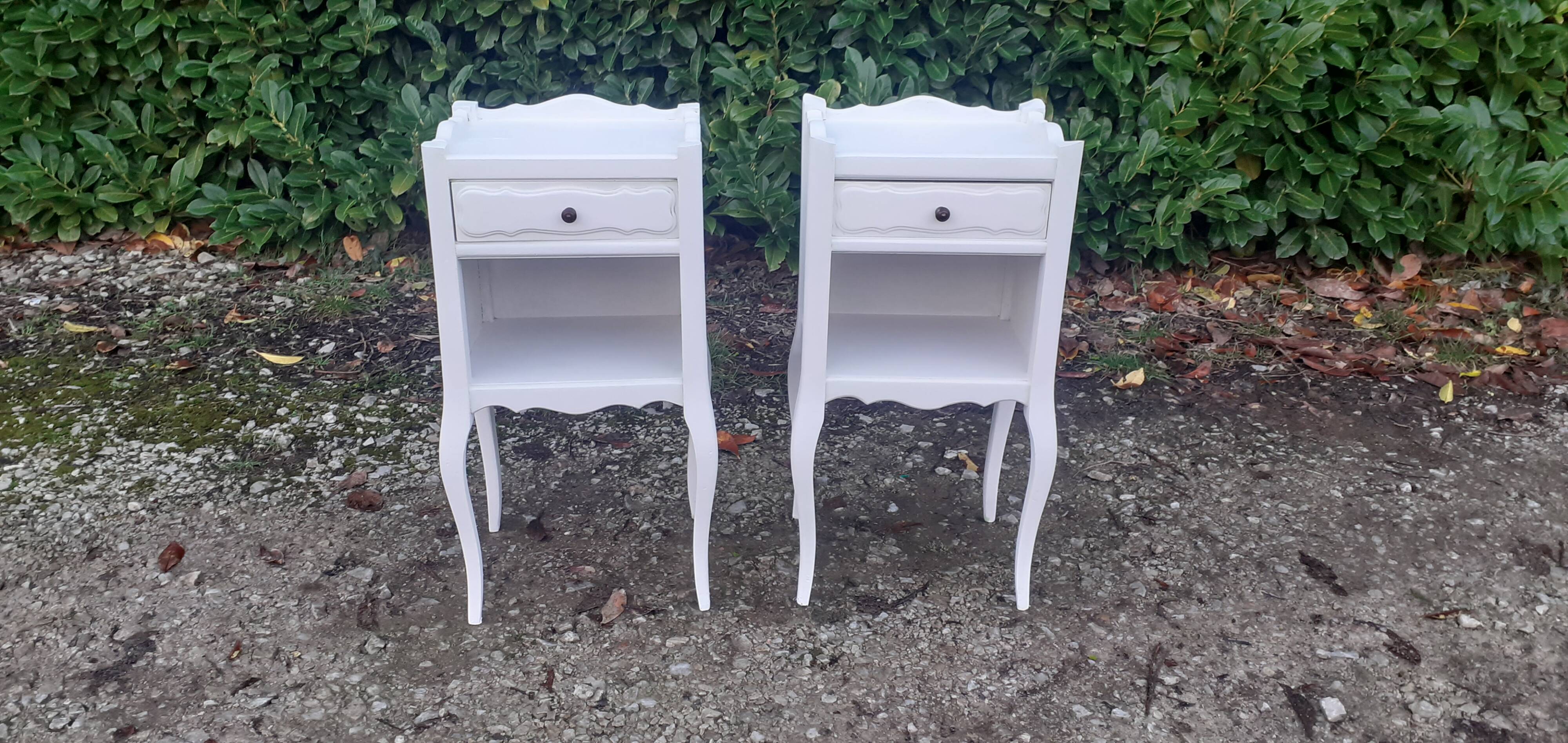 Paires de chevets 1 tiroir 1 niche blanc