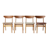 Set of 4 Danish Teak Dining Chairs by Farstrup Møbler – 1960s, Upholstered