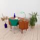 Mid Century free standing bullet shape executive teak desk by H.P. Hansen, Denmark, 1960s