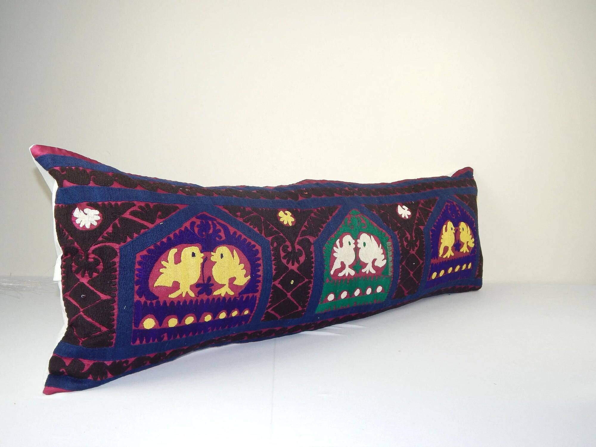 Vintage embroidered cushion cover 41x117 cm