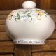 Old moustiers flower stick vase vintage painted white ceramic