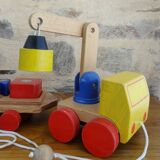 Tow truck with wooden steerable crane - 1980s