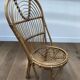 Paire de chauffeuses vintage en rotin 1960