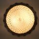 Brass and gold metal ceiling and diamond chiseled glass globe, double lights. Year 80