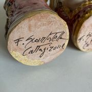 Pair of Moro head vases Caltagirone Italian design Sicily