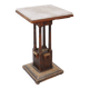 Table piédestal en bois et marbre