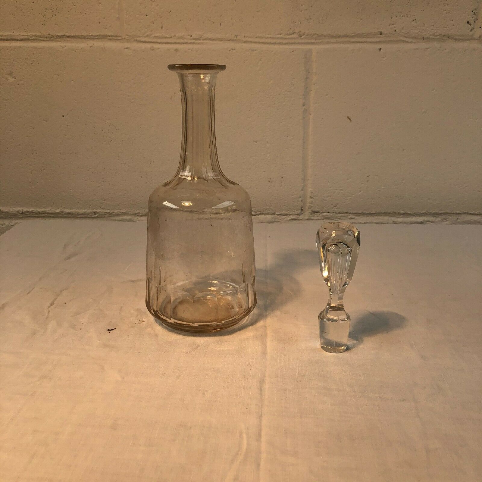 Flat rib crystal bottle late 19th century