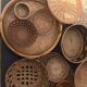 Set 23 decorative rattan baskets