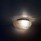 Ceiling light / Wall light - iridescent molded glass with diamond tips - 1970