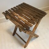 Wooden folding stool
