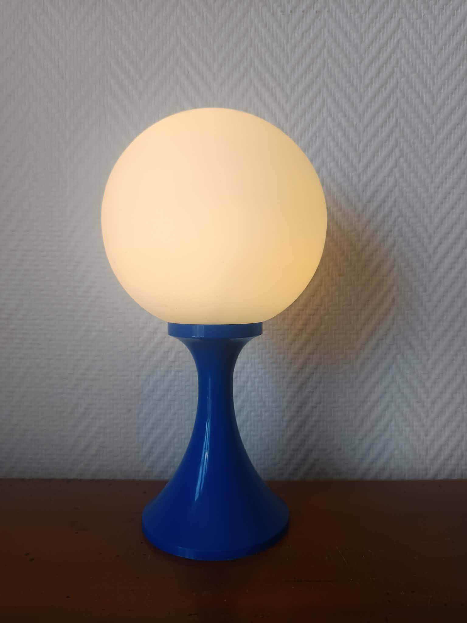 Space age blue and opaline lamp 1970
