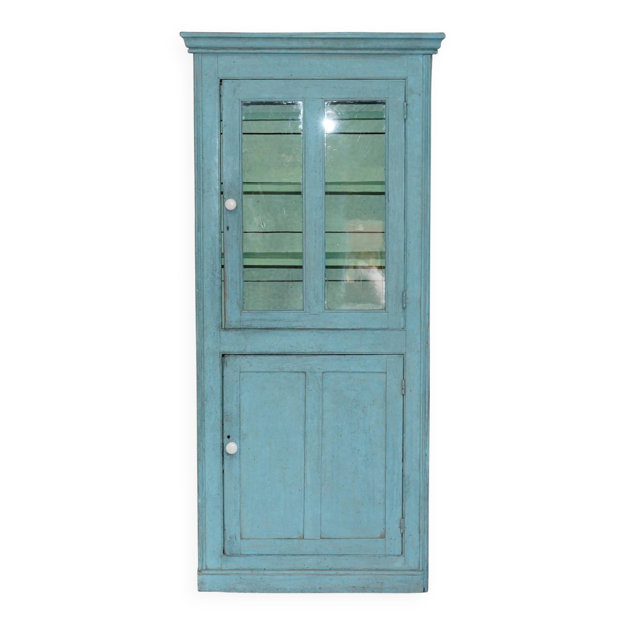 Hand-painted kitchen cupboard or bookcase from the Victorian era, 1860.