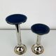 Pair of chrome postmodern candlesticks, 1980s