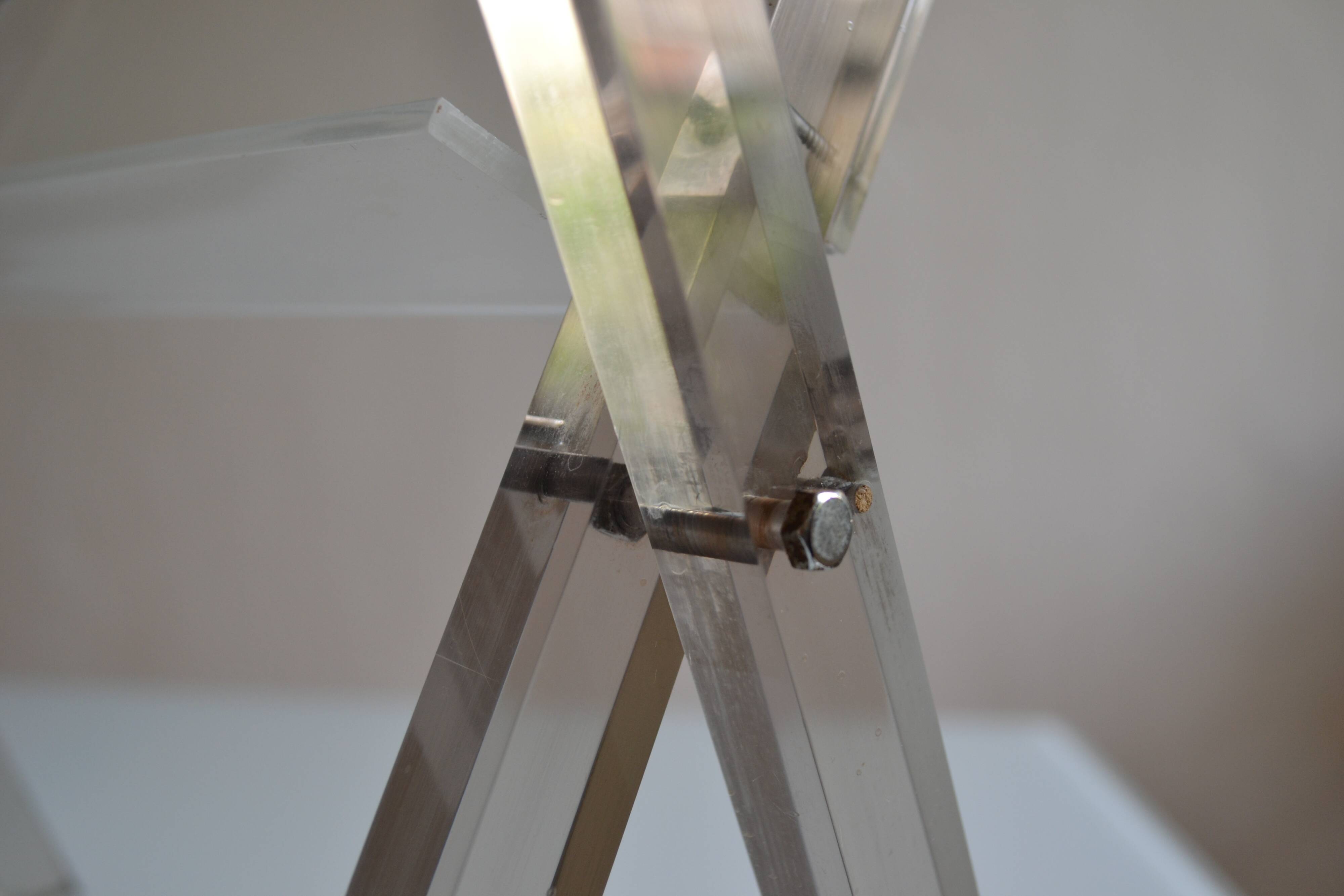 Modernist magazine holder Pop Space age smoked plexiglass vintage 70s