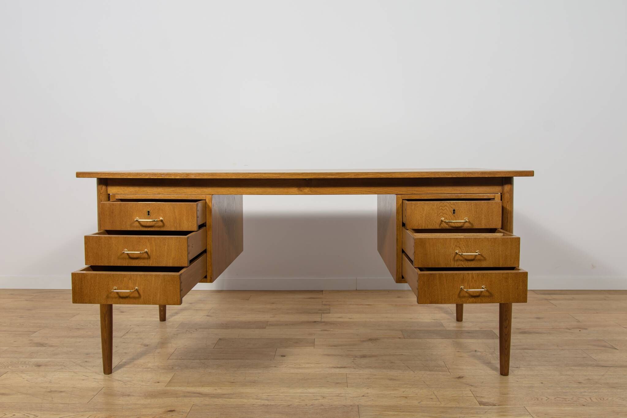 Mid-Century Oak Executive Desk, Denmark, 1960s