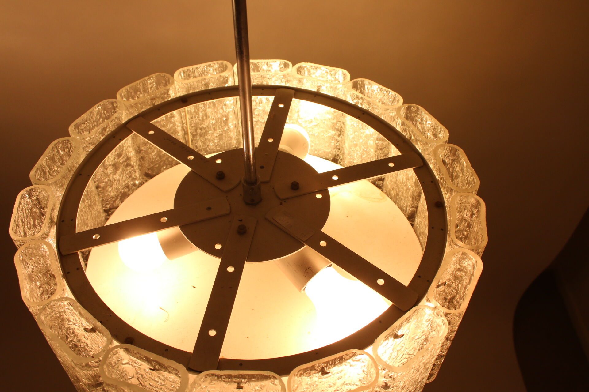 2 ice hanging lamps Doria Leuchten silver 40 cm