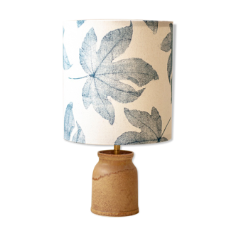 Lamp small stoneware pot - leaf pattern