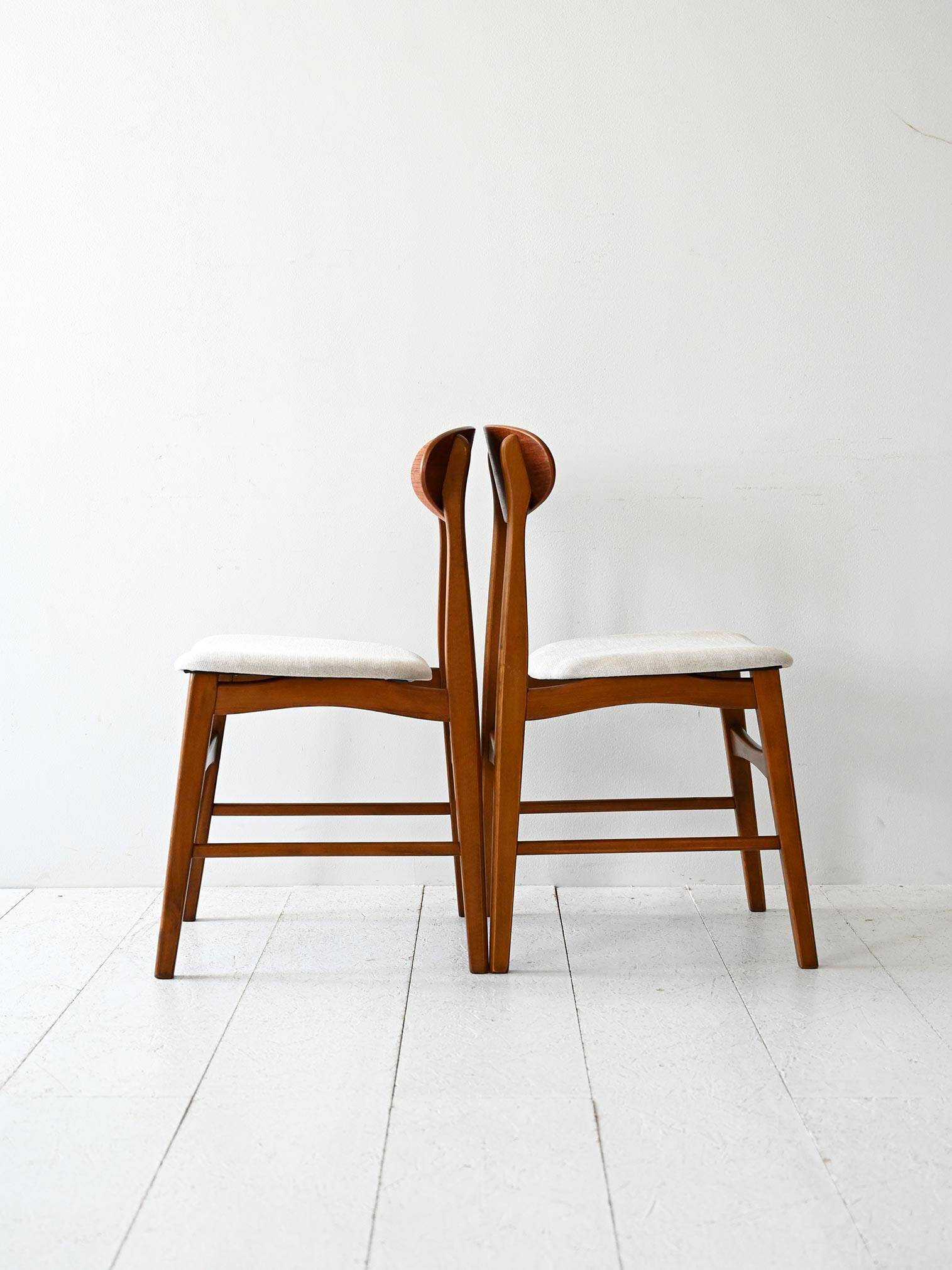 Lot de 4 chaises scandinaves vintage en teck des années 1950